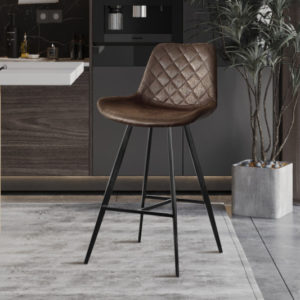 Tabouret de bar 'Palmas' PU Brun foncé